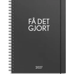 Ugekalender - Få det gjort - A5 - Spiral - Sort - 2027 - Mayland - 27227300