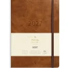 Ugekalender - Forma Deluxe - A5 - Højformat - Kunstskind - Brun - 2027 - Mayland - 27200800