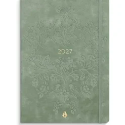 Ugekalender - Forma Deluxe - A6 - Tværformat - Kunstskind - Grøn - 2027 - Mayland - 27201420
