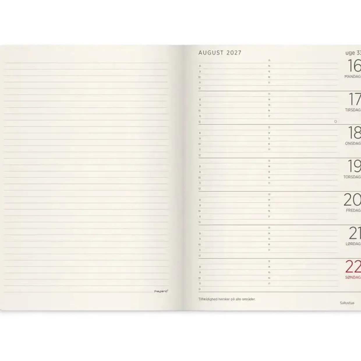 Ugekalender - Forma Deluxe - A5 - Tværformat - Kunstskind - Grøn - 2027 - Mayland - 27200640