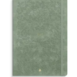 Ugekalender - Forma Deluxe - A5 - Tværformat - Kunstskind - Grøn - 2027 - Mayland - 27200640