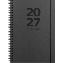 Ugekalender International - A5 - Tværformat - Spiral - Genbrugskarton - Sort - 2027 - Mayland - 27200700