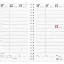 Ugekalender International REFILL - 102x168mm - Spiral - Højformat - 2027 - Mayland - 27088500