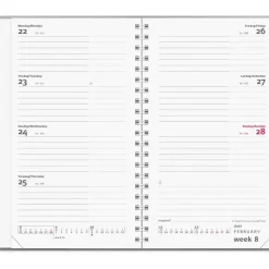 Ugekalender International - 100x175mm - Tværformat - Spiral - Vinyl - Sølv - 2027 - Mayland - 27085400