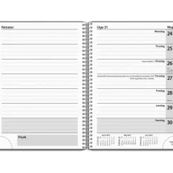 Ugekalender - 132x177mm - Spiral - Tværformat - PP-plast - Grå - 2027 - Mayland - 27202000