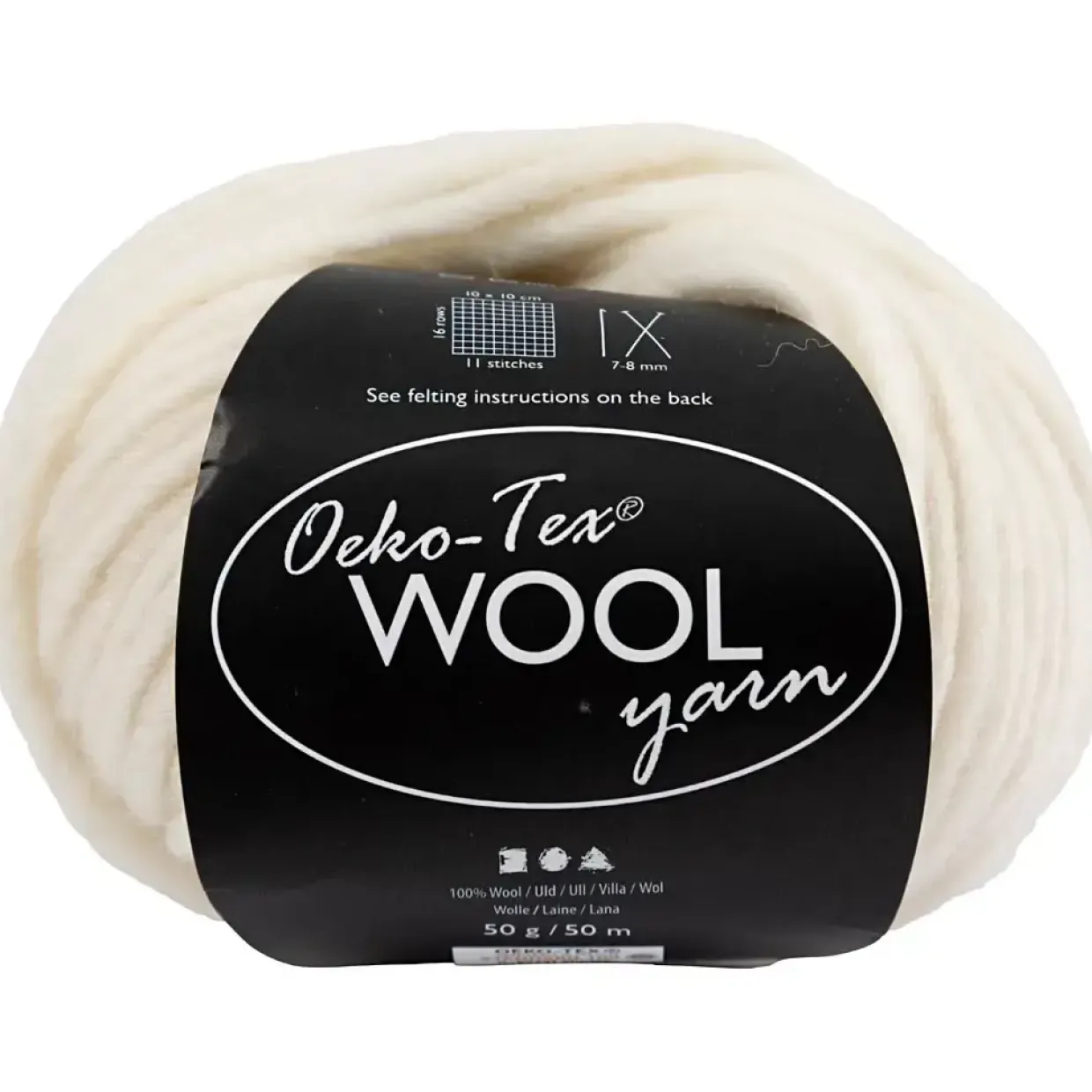 Uldgarn L: 50 m off white 50 g