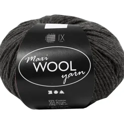 Uldgarn Maxi Wool længde 125 meter mørk grå melange | 100 gram