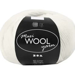 Uld garn Maxi Wool længde 125 meter råhvid - 100 gram