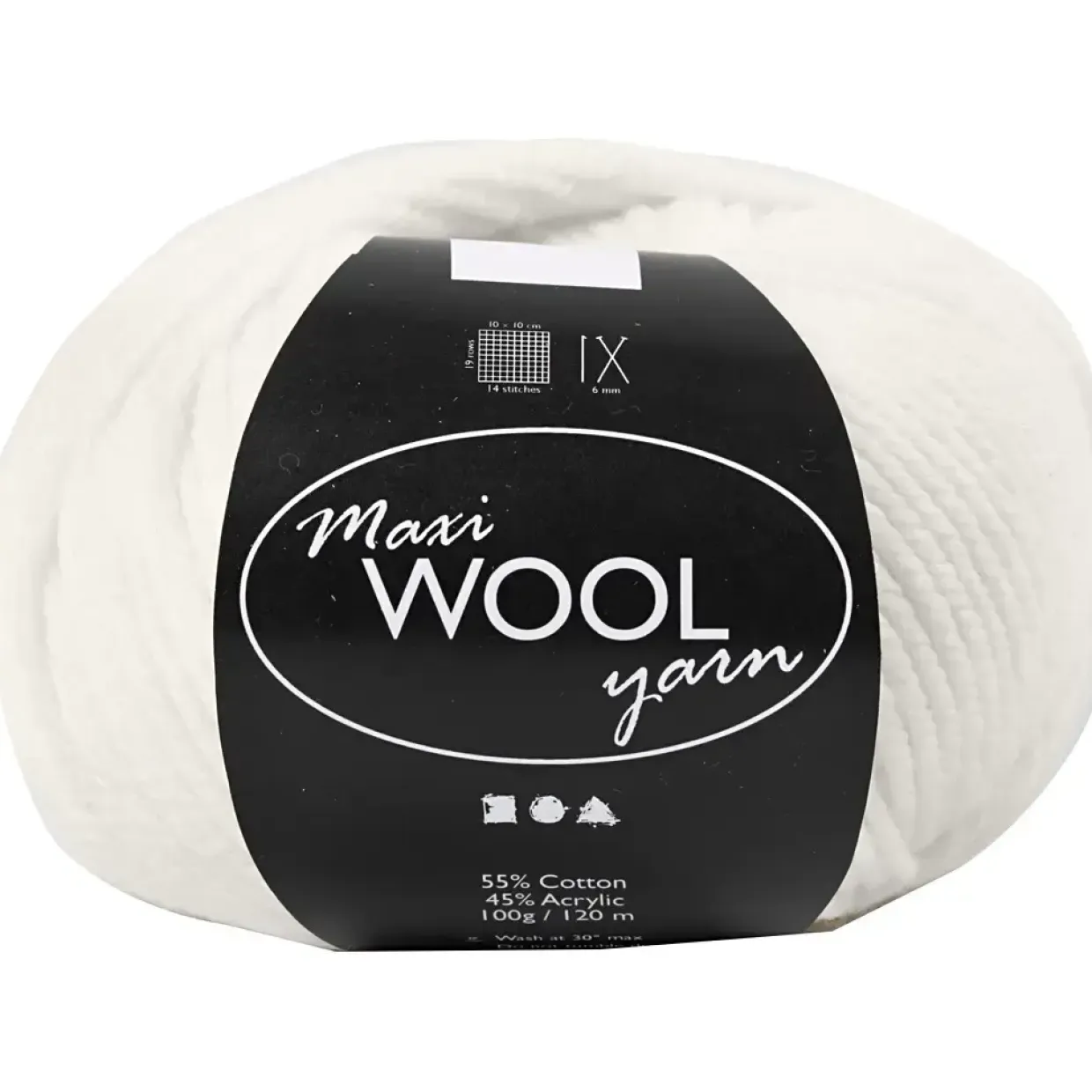 Uld garn Maxi Wool længde 125 meter råhvid - 100 gram