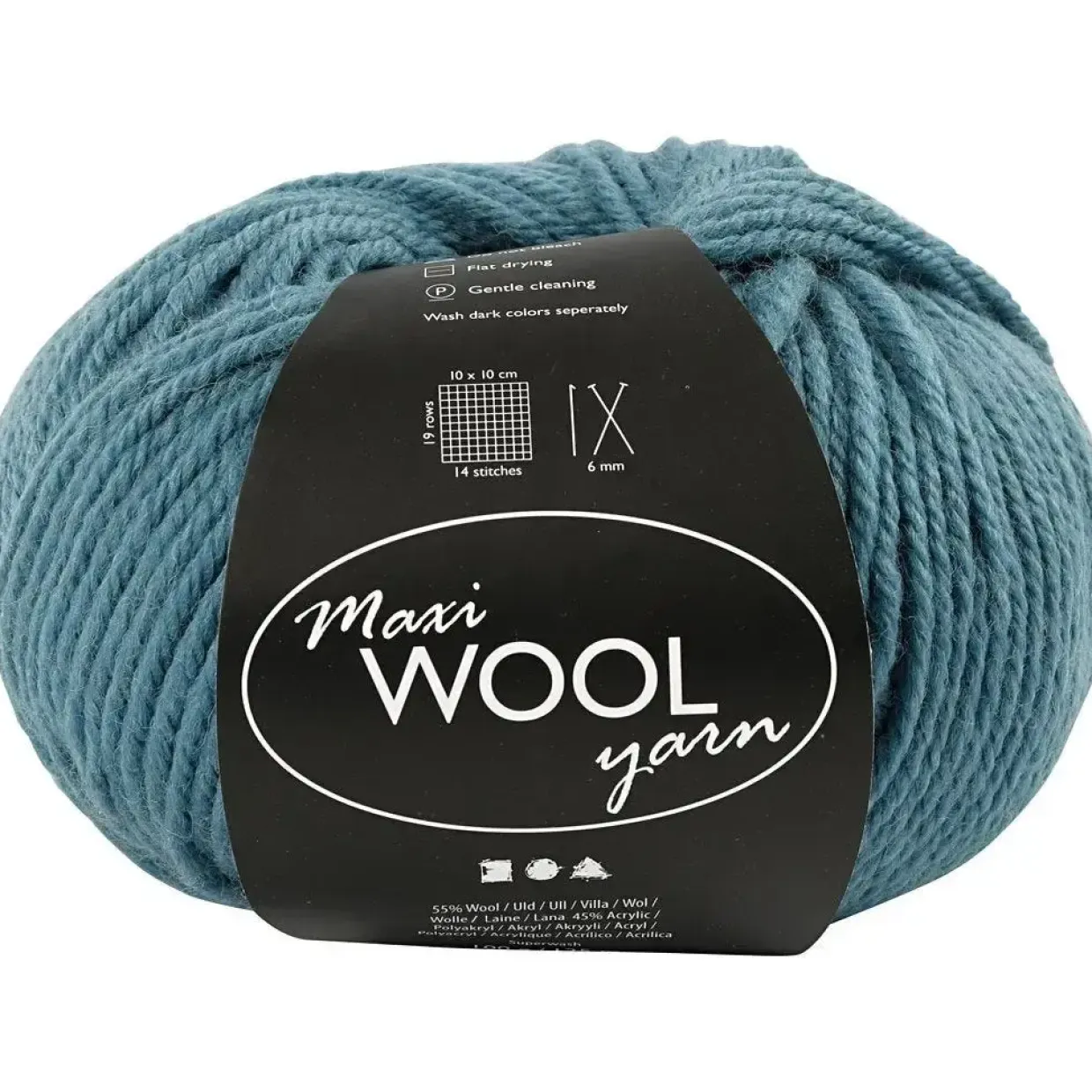 Uld garn Maxi Wool længde 125 meter petrol | 100 gram