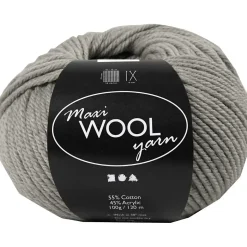 Uldgarn Maxi Wool længde 125 meter grå melange | 100 gram
