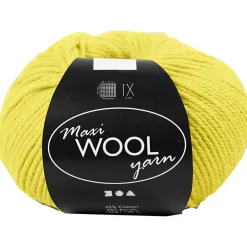 Uldgarn Maxi Wool længde 125 meter gul - 100 gram