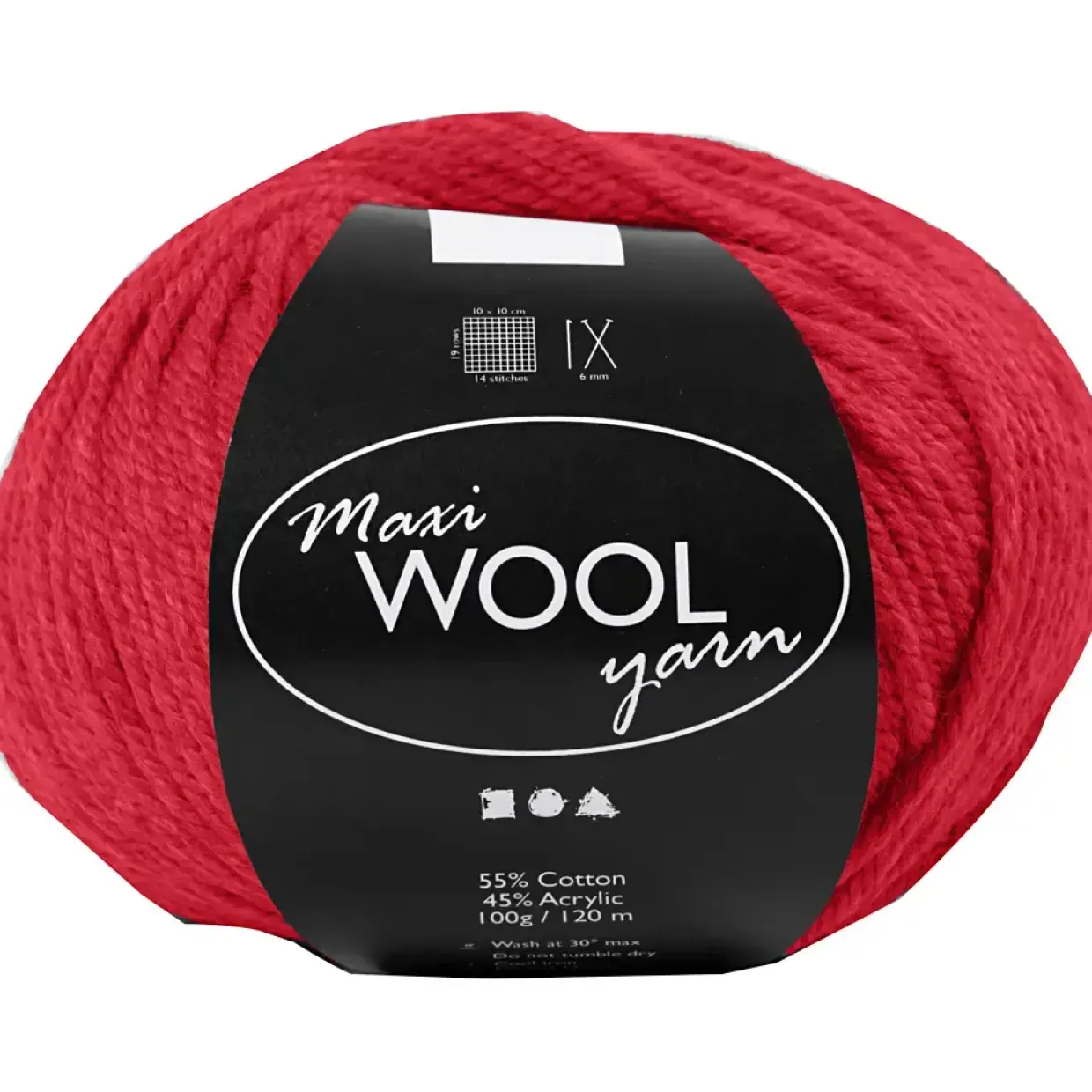 Uldgarn Maxi Wool længde 125 meter rød | 100 gram