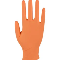 Undersøgelseshandske - ABENA Classic Sensitive - Nitril - Orange - Pudderfri - Str. M - 100 stk