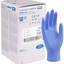 Undersøgelseshandske, Sempercare Velvet, S, lavendelblå, nitril, pudderfri, steril - 300 par