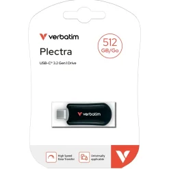 USB-C Flash Drive - Verbatim Plectra - 512GB - Sort
