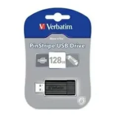 USB-nøgle - Verbatim Store 'N' Go PinStripe - 128 GB - USB - Sort
