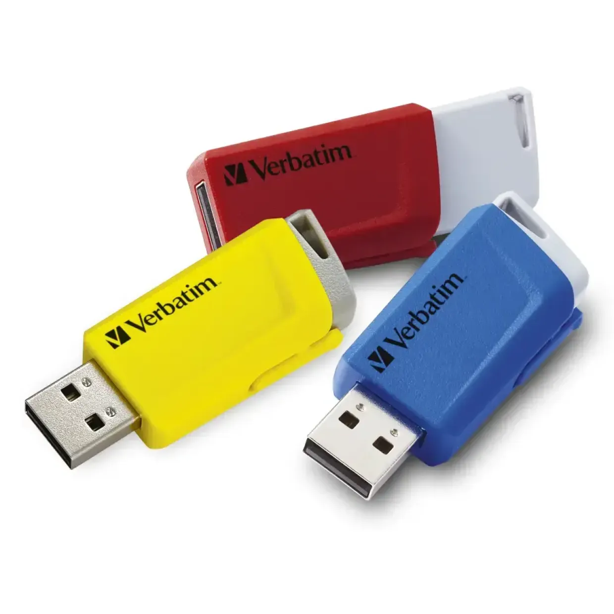 USB stik - Verbatim Store 'n' Click 16GB (3-pack) - Rød/Blå/Gul - USB 3.2 Gen 1