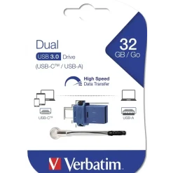 USB stik Verbatim USB 3.0 Store 'N' Go Dual Drive / USB-C 32GB, Black