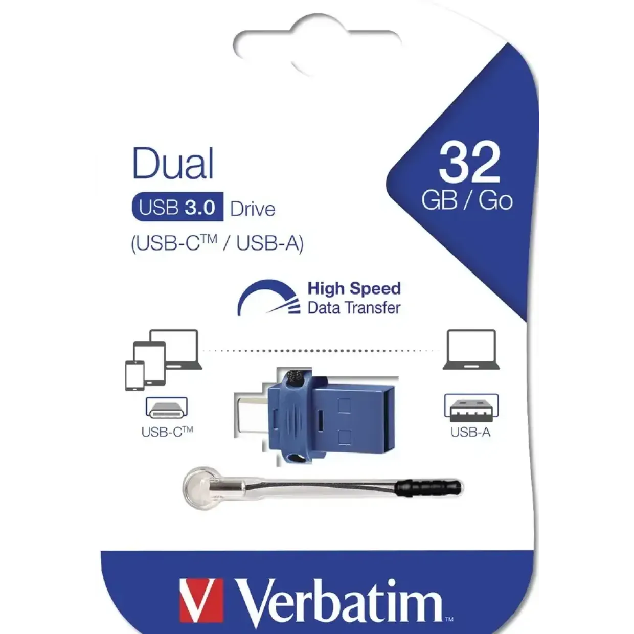 USB stik Verbatim USB 3.0 Store 'N' Go Dual Drive / USB-C 32GB, Black