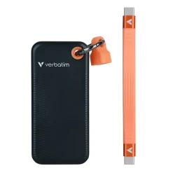 USB Verbatim USB 3.2 Gen 2 256GB Pocket SSD, Sort/Orange