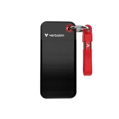 USB Verbatim USB 3.2 Gen 2 256GB Pocket SSD, Sort/Rød