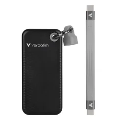 USB Verbatim USB 3.2 Gen 2 256GB Pocket SSD, Sort/Grå
