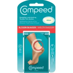 Vabelplaster - Compeed M - 6,8 x 4,2 cm - Hydrokolloid - 5 stk