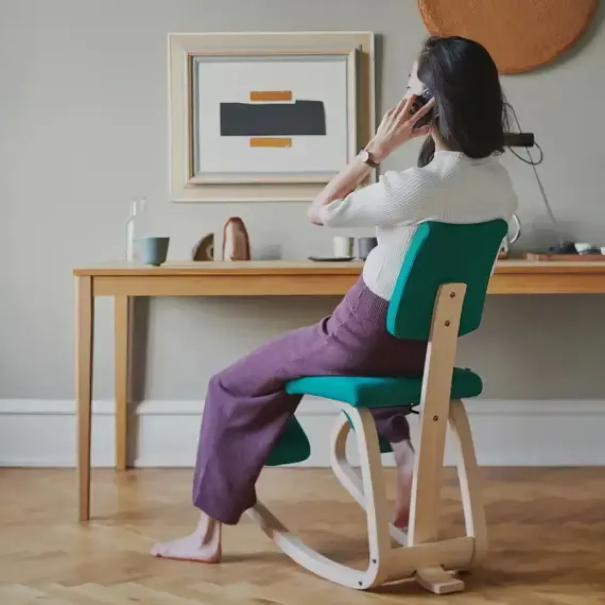 Variable Plus knæstol Blå/Lys ask