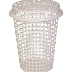 Vasketøjskurv med låg - Tina Trolleys - 60 L - Hvid - 65 cm