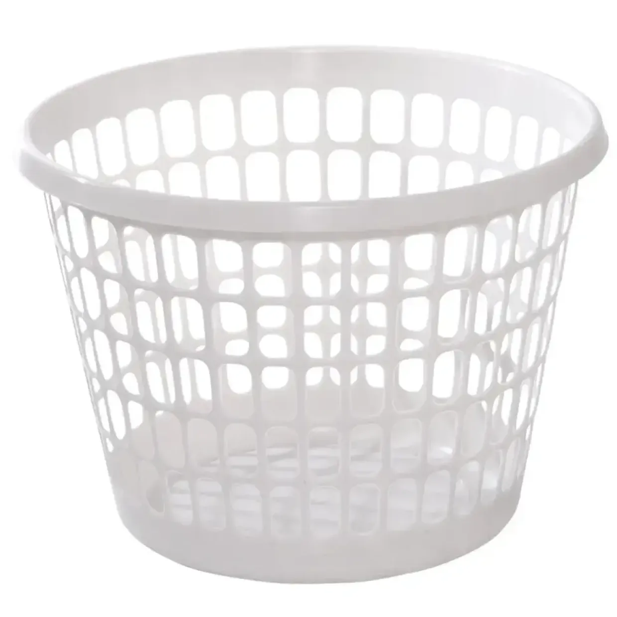 Vasketøjskurv plast - hvid Ø44 cm H: 31,40 cm - 32 L