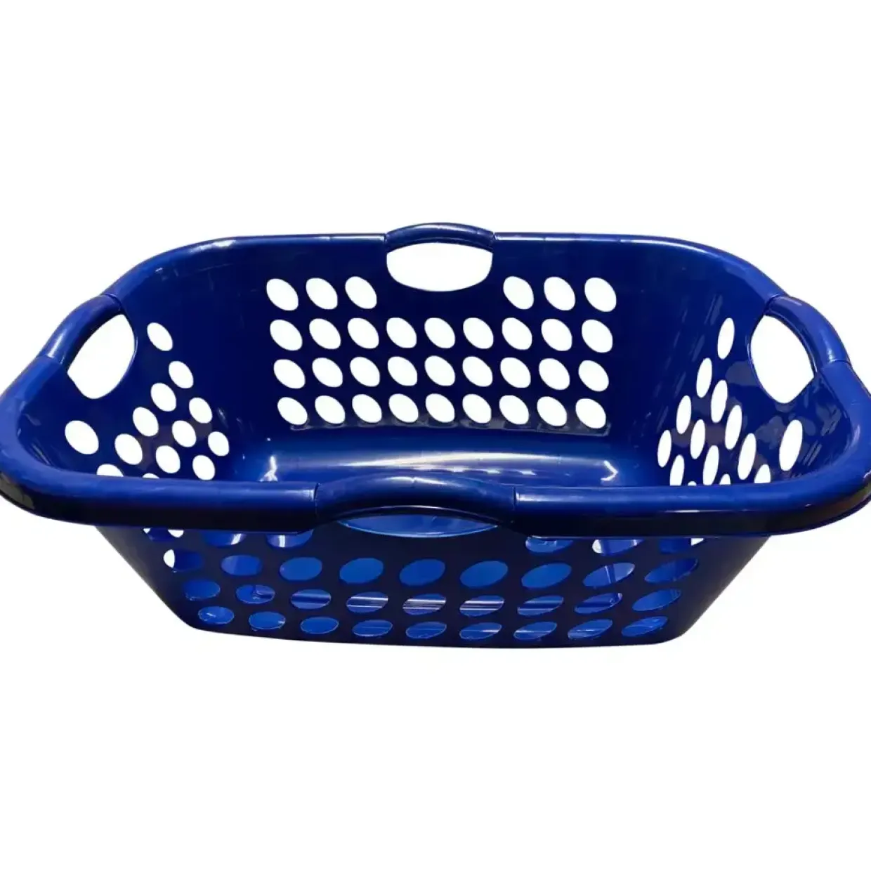Vasketøjskurv plast - 68x47x26cm blå - 55 L