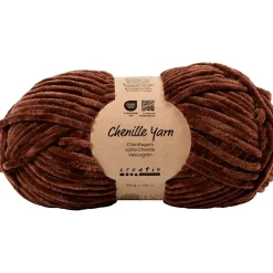 Velourgarn, L: 105 m, pind 5-6, brun, 100 g/ 1 ngl.