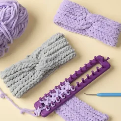 Velourgarn, L: 105 m, pind 5-6, lilla, 100 g/ 1 ngl.