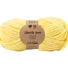 Velourgarn, L: 105 m, pind 5-6, lys gul, 100 g/ 1 ngl.
