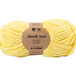 Velourgarn, L: 105 m, pind 5-6, lys gul, 100 g/ 1 ngl.