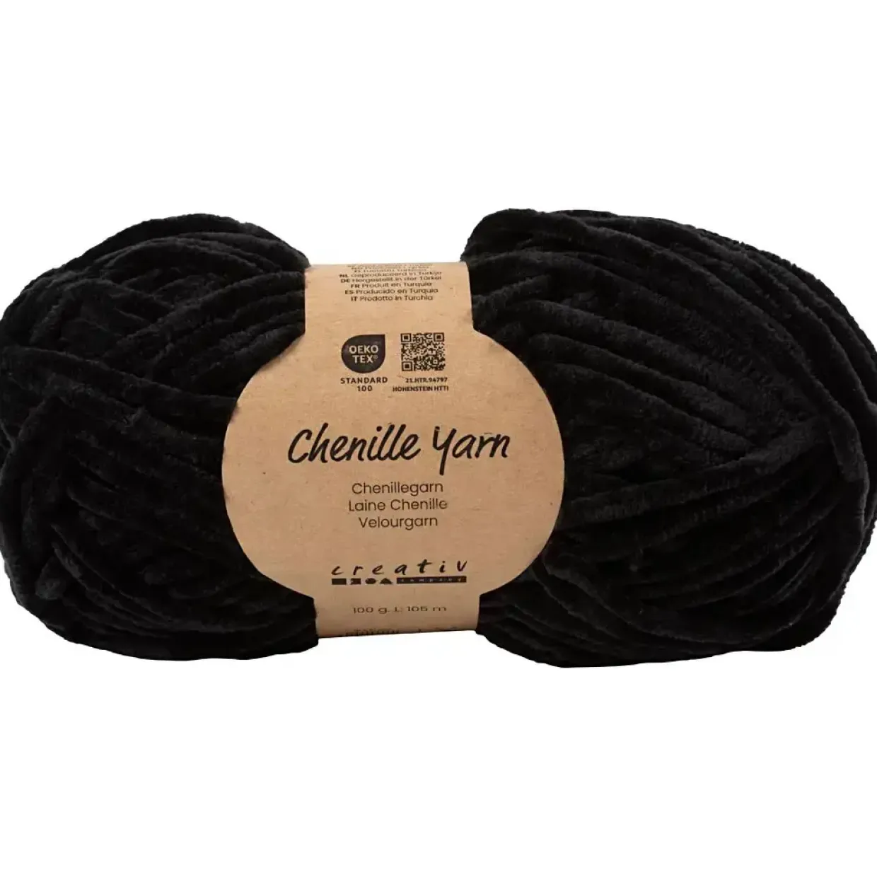 Velourgarn, L: 105 m, pind 5-6, sort, 100 g/ 1 ngl.