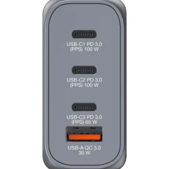 Verbatim GNC-100 GaN Charger 4 Port 100W USB-A/USB-C