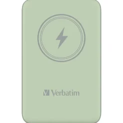 Verbatim Power P 10000 mAh UBS-C PD 20W WIRELESS 15W Green - Køb minimum 10 stk.