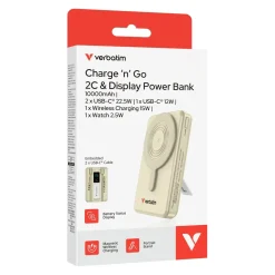 Verbatim VERBATIM Charge'n'Go 2C & Display PowerBank 10000 mAh Gold