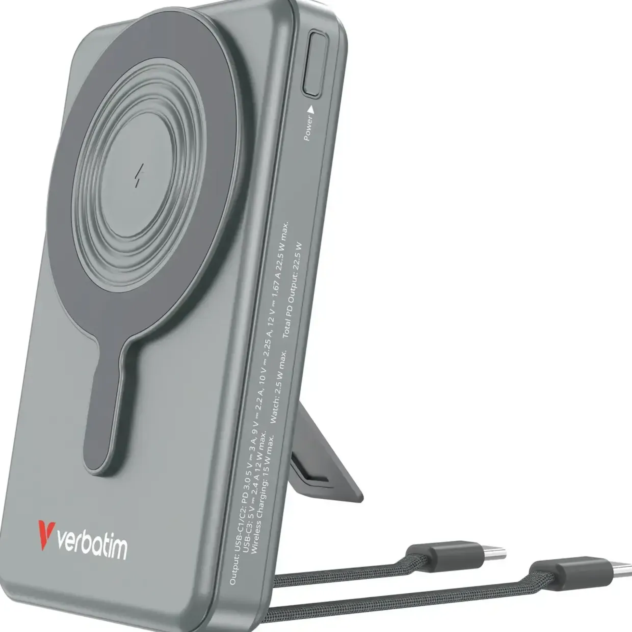 Verbatim VERBATIM Charge'n'Go 2C & Display PowerBank 10000 mAh Grey