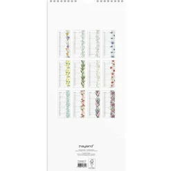Vægkalender - Blomster - 190x434mm - Spiral - 2027 - Mayland - 27066110