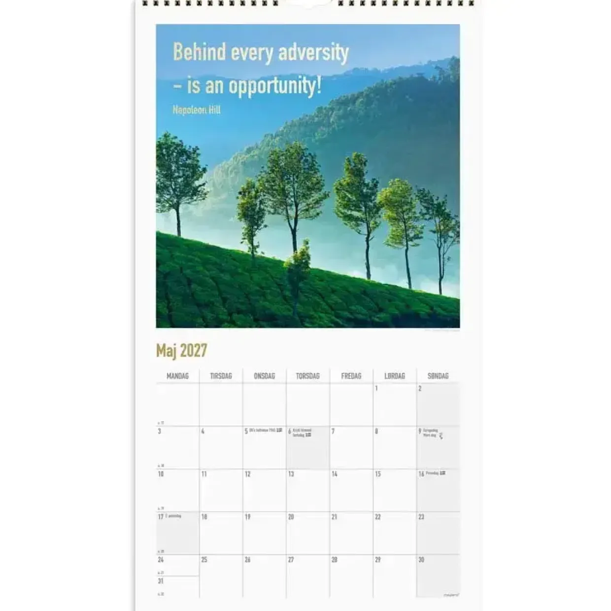 Vægkalender - Dream & Do - 250x451mm - Spiral - 2027 - Mayland - 27066530