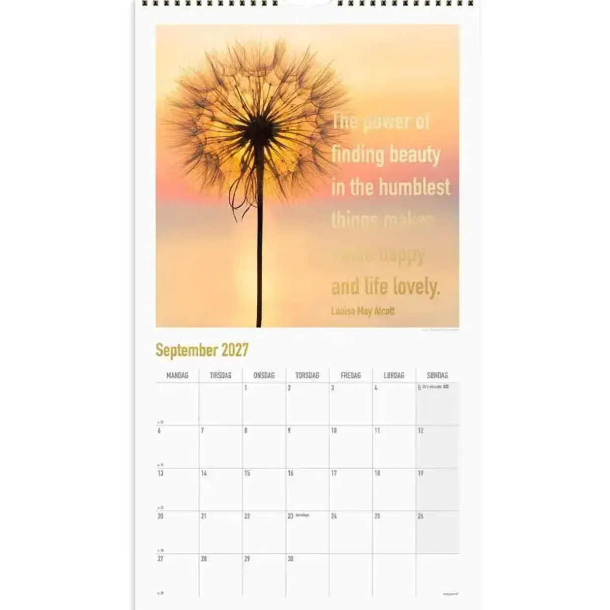 Vægkalender - Dream & Do - 250x451mm - Spiral - 2027 - Mayland - 27066530
