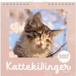 Vægkalender mini - Kattekillinger - 160x164mm - Spiral - 2027 - Mayland - 27066400