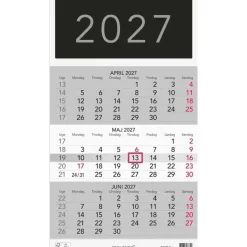Vægkalender - Triplanner - 285x362mm - 2027 - Mayland - 27066640