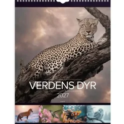 Vægkalender - Verdens dyr - 295x385mm - Spiral - 2027 - Mayland - 27066330