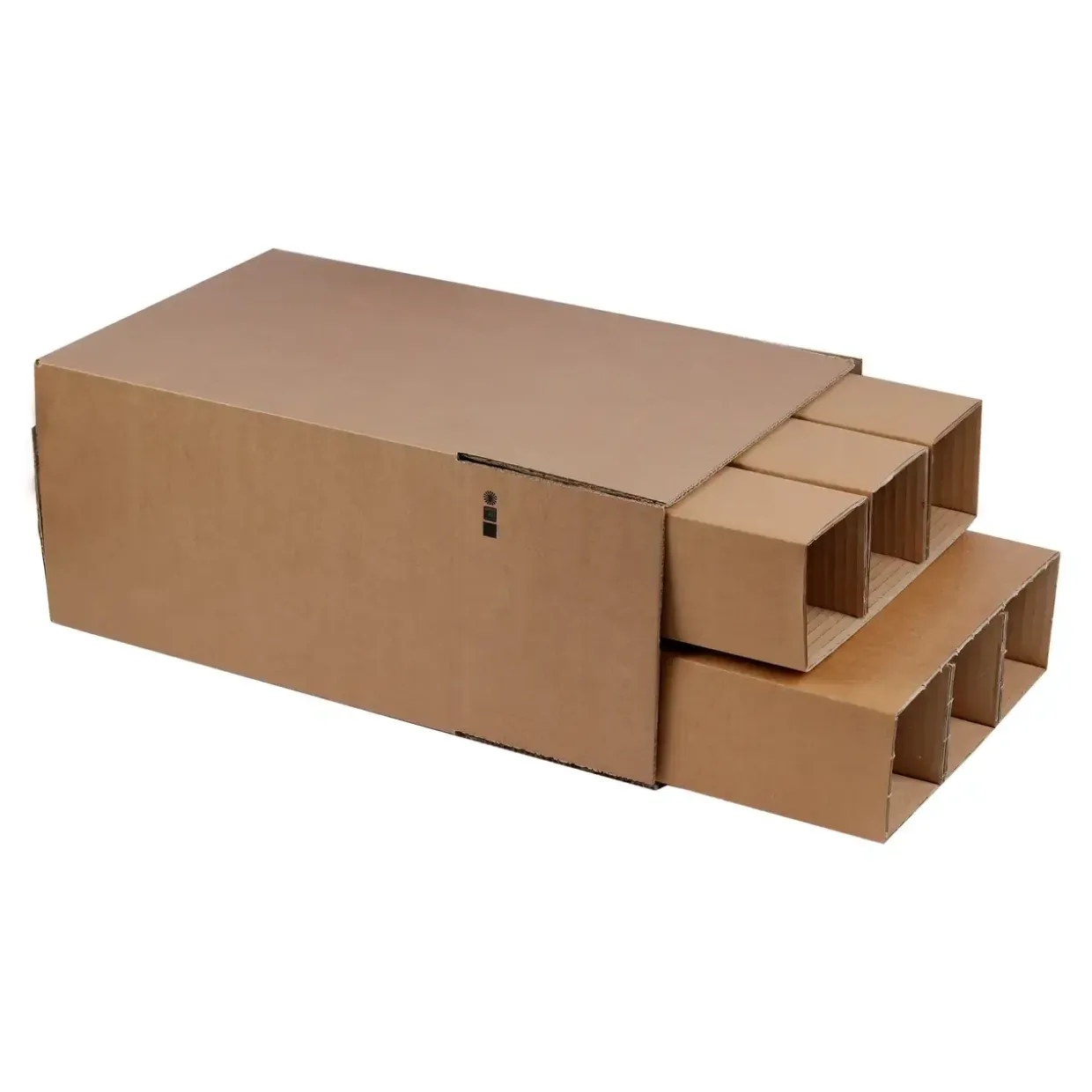 Vinemballage yderkasse til 6 flasker - 315x210x395mm fefco 0202 - 20 stk