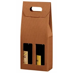 Vingaveæske - 2 Flasker 75 cl - Brun - 20 stk