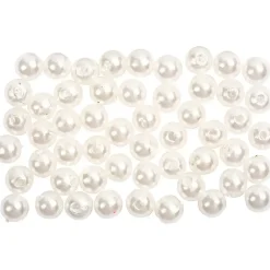 Voksperler, diam. 5 mm, hulstr. 0,7 mm, perlemor, 100stk.